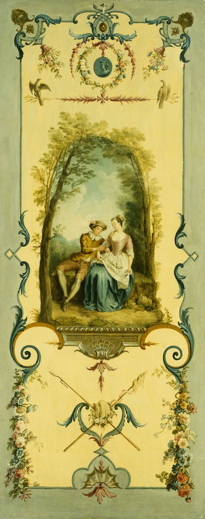 Tre pannelli decorativi con allegorie di inverno, estate e autunno da Nicolas Lancret
