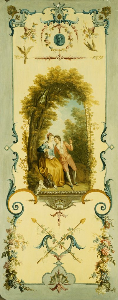 Tre pannelli decorativi con allegorie dell