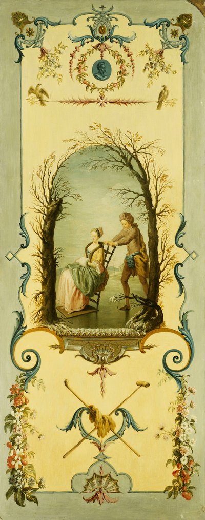 Tre pannelli decorativi con allegorie dell