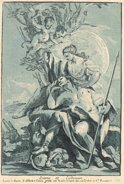 Diana ed Endimione da Nicolas Le Sueur after Sebastiano Conca