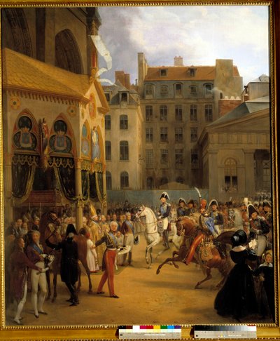 Ingresso di Re Carlo X a Parigi, diretto a Notre-Dame, dopo la morte di Re Luigi XVIII da Nicolas Louis Francois Gosse