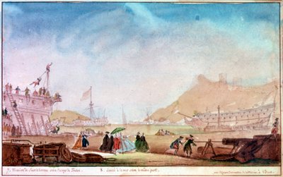 La Marina di Brest, c1750-1810 da Nicolas Marie Ozanne