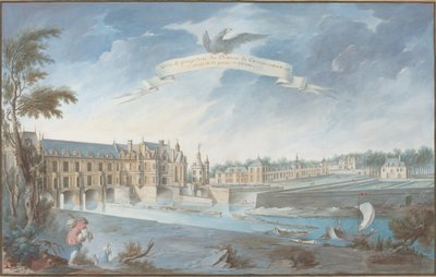 Veduta e Prospettiva del Castello di Chenonceaux da Nicolas Marie Ozanne