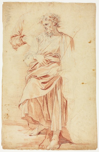 Schizzi di profeta maschio in abito da Nicolas Mignard