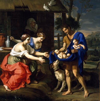 Il pastore Faustolo porta Romolo e Remo a sua moglie da Nicolas Mignard