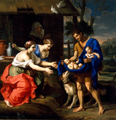 Il pastore Faustulus porta Romolo e Remo a sua moglie da Nicolas Mignard