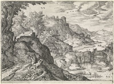 Paesaggio montano con mulino ad acqua da Nicolas Moillon