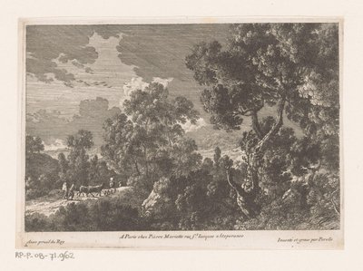 Paesaggio boschivo con pastori e gregge (serie di paesaggi boschivi) da Nicolas Perelle