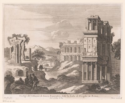 Veduta delle rovine del Settizonio da Nicolas Perelle
