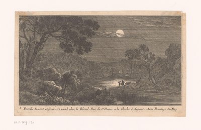 Paesaggio notturno con viaggiatori da Nicolas Perelle