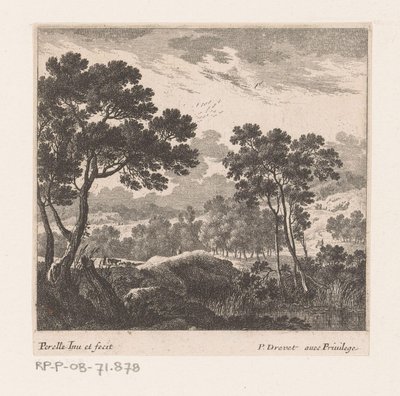 Paesaggio con alberi e lago da Nicolas Perelle