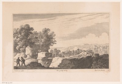Paesaggio con ponte su fiume impetuoso da Nicolas Perelle