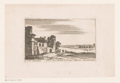 Paesaggio con edifici vicino al fiume da Nicolas Perelle