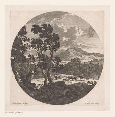 Paesaggio con pastore e gregge da Nicolas Perelle