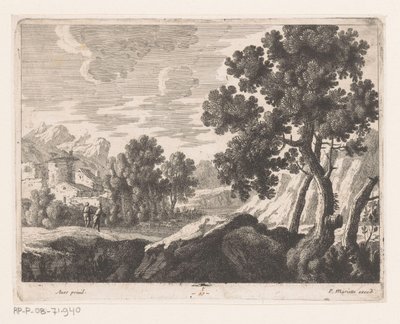 Paesaggio con due passeggiatori da Nicolas Perelle