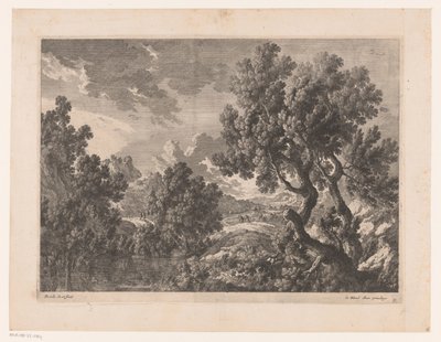 Paesaggio roccioso con alberi vicino all