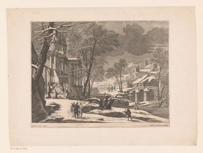 Paesaggio invernale con la nascita di Cristo da Nicolas Perelle
