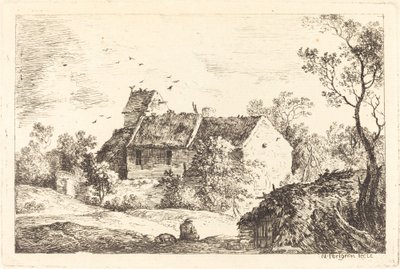 Casa con colombaia in un paesaggio collinare da Nicolas Perignon