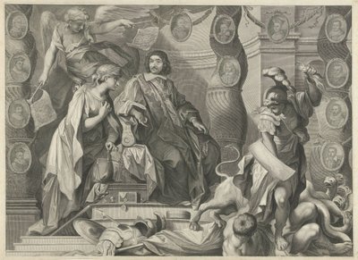 Stampa promozionale di Aegidius Le Maistre (1663), parte superiore da Nicolas Pitau (I)