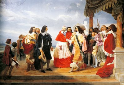 Il cardinale Richelieu presenta Poussin a Luigi XIII nel 1640, dettaglio del dipinto del 1832 di Jean Alaux (1786-1864), Francia da Nicolas Poussin