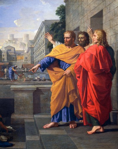 Morte di Saffira, moglie di Anania, che cadde bruciando ai piedi di San Pietro (dettaglio) da Nicolas Poussin