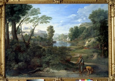 Diogene che getta via il suo male. Dipinto di Nicolas Poussin da Nicolas Poussin