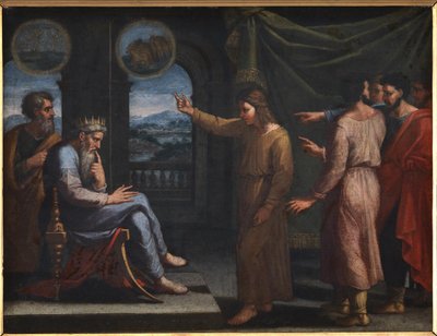 Giuseppe interpreta il sogno del faraone da Nicolas Poussin