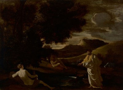 Re Mida trasforma un ramo di quercia in oro da Nicolas Poussin