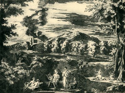 Paesaggio con Orfeo ed Euridice, metà del XVII secolo, 1943 da Nicolas Poussin