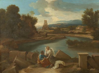Paesaggio della Campagna romana, con Matteo e l