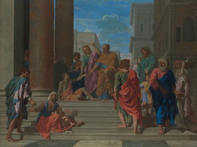 San Pietro e San Giovanni che guariscono il paralitico da Nicolas Poussin