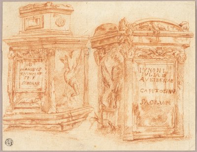 Schizzi di basi inscritte di colonne romane da Nicolas Poussin