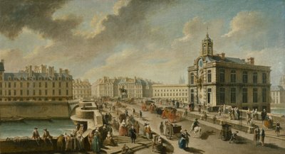 Pont-Neuf e la Pompa Samaritaine, visti dal Quai de la Mégisserie da Nicolas Raguenet