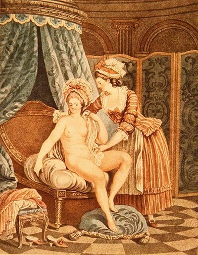 La Toilette, inciso da Louis Marin Bonnet (1736-93) da Nicolas Rene (after) Jollain