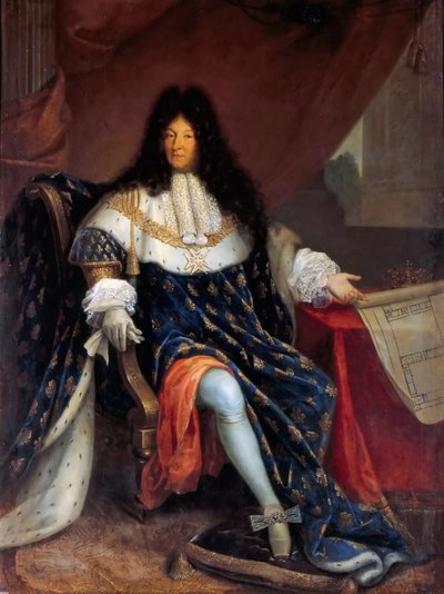 Ritratto di Luigi XIV con il piano per la Maison Royale de Saint-Louis a Saint-Cyr da Nicolas Rene Jollain