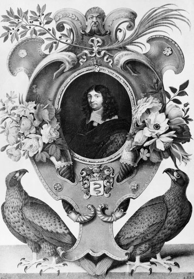 Ritratto di Jean-Baptiste Colbert, statista francese, incisione di Nicolas Robert da Nicolas Robert