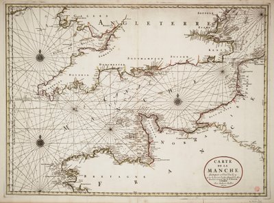 Carta del Canale della Manica e delle coste atlantiche della Gran Bretagna meridionale e della Francia settentrionale da Nicolas Sanson D