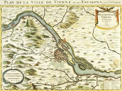 Mappa della città di Vienna, 1692 da Nicolas Sanson DAbbeville