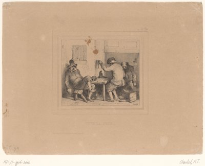 Tre contadini ubriachi in una taverna da Nicolas Toussaint Charlet