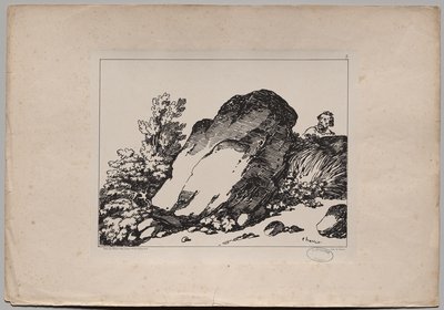 Paesaggio con grande roccia da Nicolas Toussaint Charlet