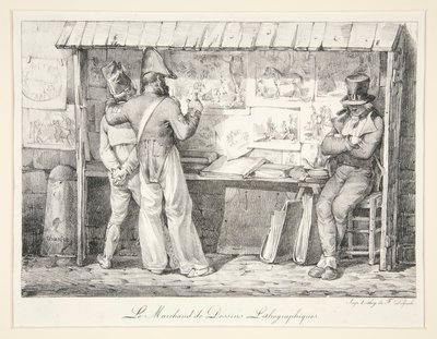 Il mercante di immagini litografiche da Nicolas Toussaint Charlet