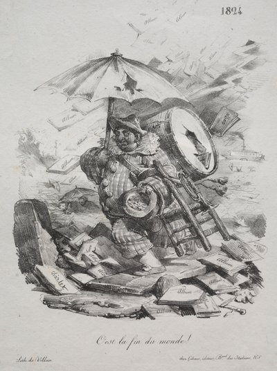 Schizzi litografici: È la fine del mondo! frontespizio, 1824 da Nicolas Toussaint Charlet