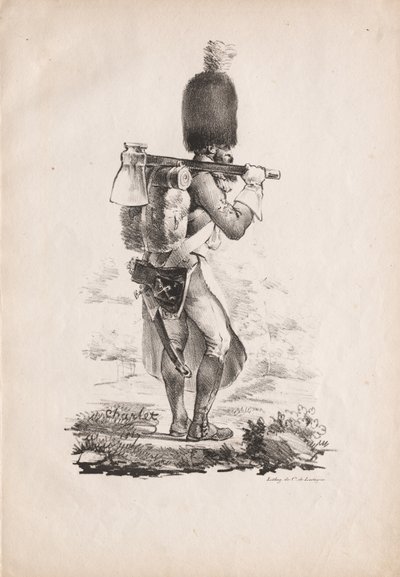 Costumi militari: Zappatore di fanteria, 1817-1818 da Nicolas Toussaint Charlet