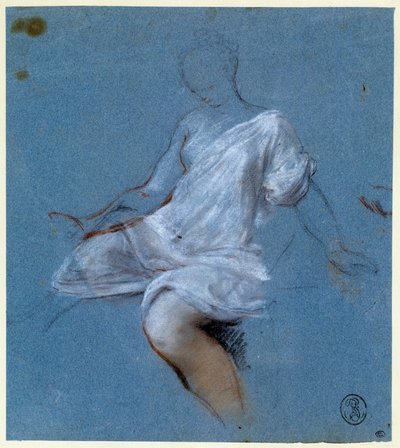 Studio di drappeggio sul corpo Disegno di Nicolas Vleughels (1668-1737) 18° secolo Parigi, Museo del Louvre da Nicolas Vleughels