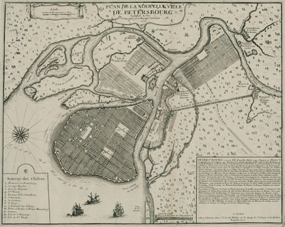 Mappa di Pietroburgo da Nicolas de Fer