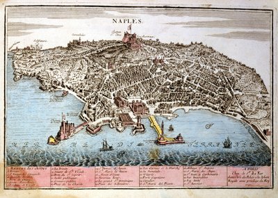 Mappa della città di Napoli. Mappa di Le Fer da Nicolas de Fer