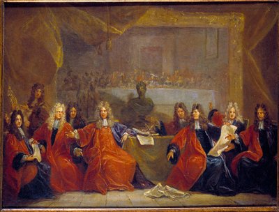 Il prevosto dei mercanti e gli scabini della città di Parigi deliberano sulla festa offerta a Luigi XIV per la sua convalescenza il 30 gennaio da Nicolas de Largillière