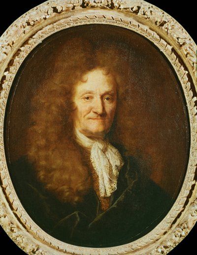 Medaglione del poeta Jean de La Fontaine ... (dipinto su tela) da Nicolas de Largillière
