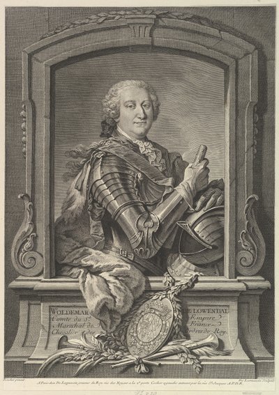 Ritratto di Maréchal de Lowendal, 18° secolo da Nicolas de Larmessin