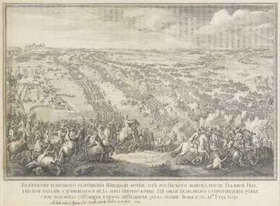 La battaglia di Poltava del 27 giugno 1709 da Nicolas de Larmessin II